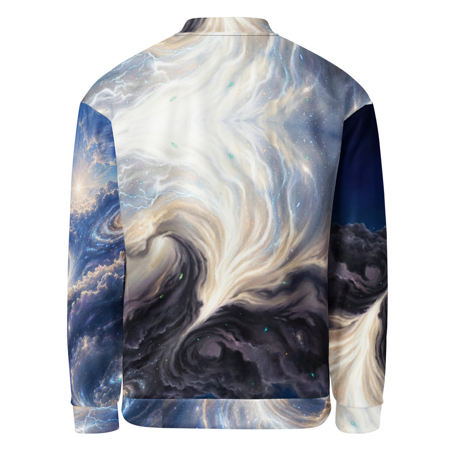 Shop our Celestial Galaxy Nebula Bomber Jacket. High-definition all-over space print outerwear featuring cosmic clouds & spiral galaxies.