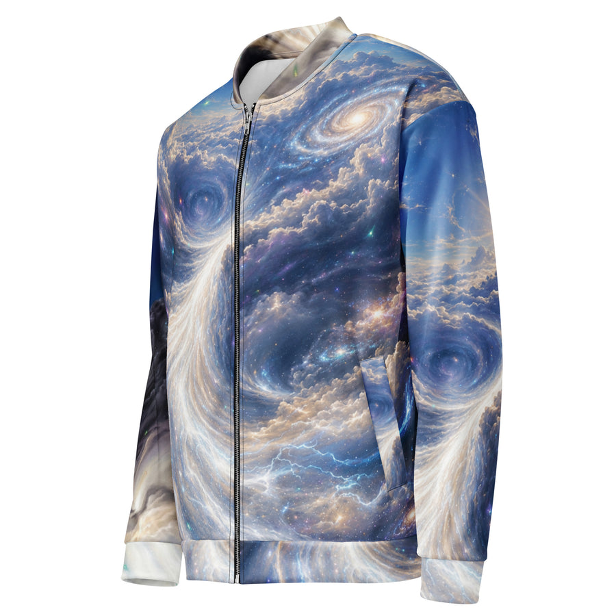 Shop our Celestial Galaxy Nebula Bomber Jacket. High-definition all-over space print outerwear featuring cosmic clouds & spiral galaxies.