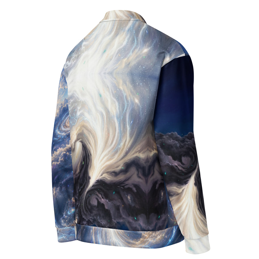 Shop our Celestial Galaxy Nebula Bomber Jacket. High-definition all-over space print outerwear featuring cosmic clouds & spiral galaxies.