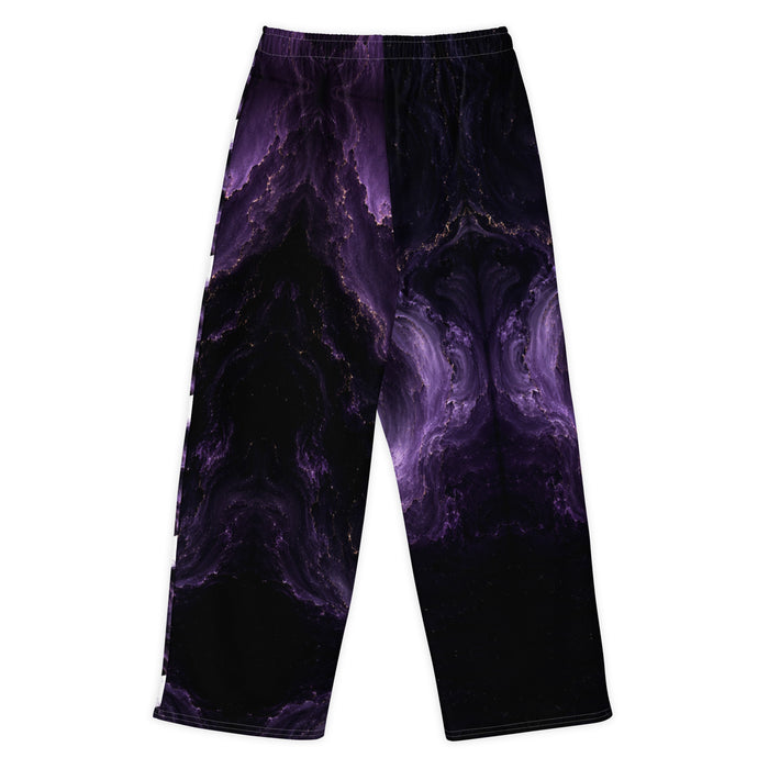 Cosmic Aether Wide-Leg Streetwear Pants – Purple Smoke Edition