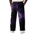 Cosmic Aether Wide-Leg Streetwear Pants – Purple Smoke Edition